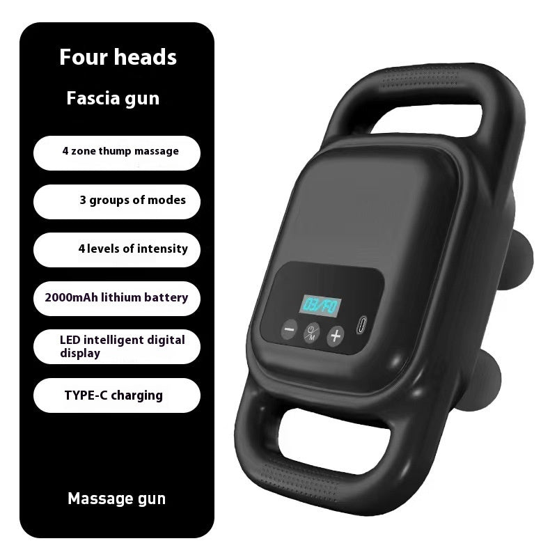 Four-Head Massage Gun – Deep Muscle Vibration