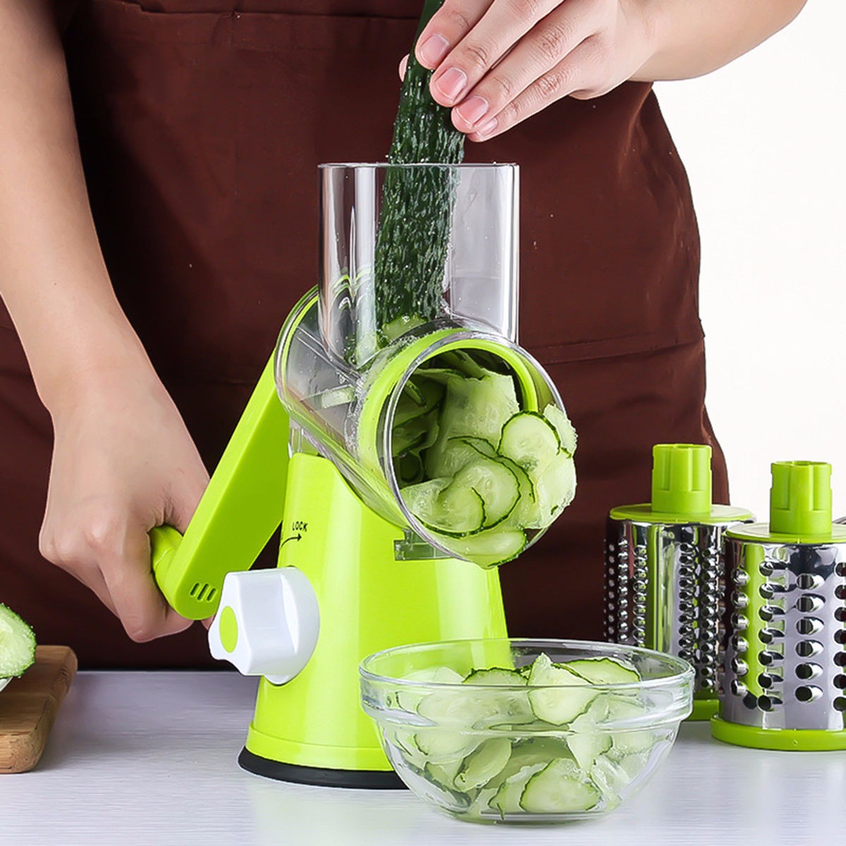 Round Mandoline Vegetable Slicer & Grater
