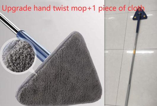 360° Rotatable Triangle Mop – Extendable Floor & Wall Cleaner