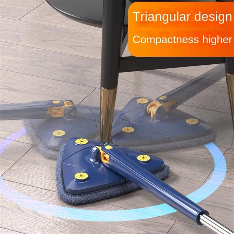 360° Rotatable Triangle Mop – Extendable Floor & Wall Cleaner