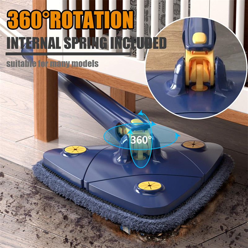 360° Rotatable Triangle Mop – Extendable Floor & Wall Cleaner