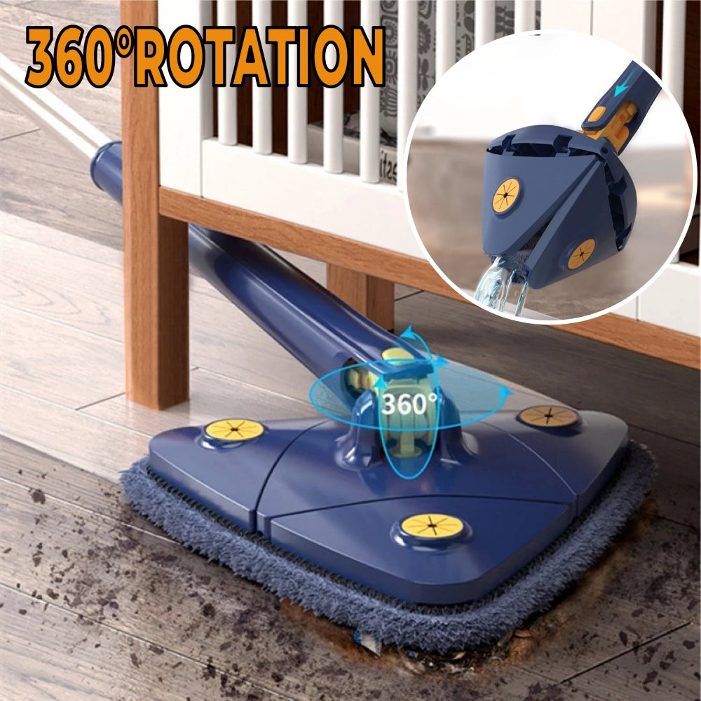 360° Rotatable Triangle Mop – Extendable Floor & Wall Cleaner